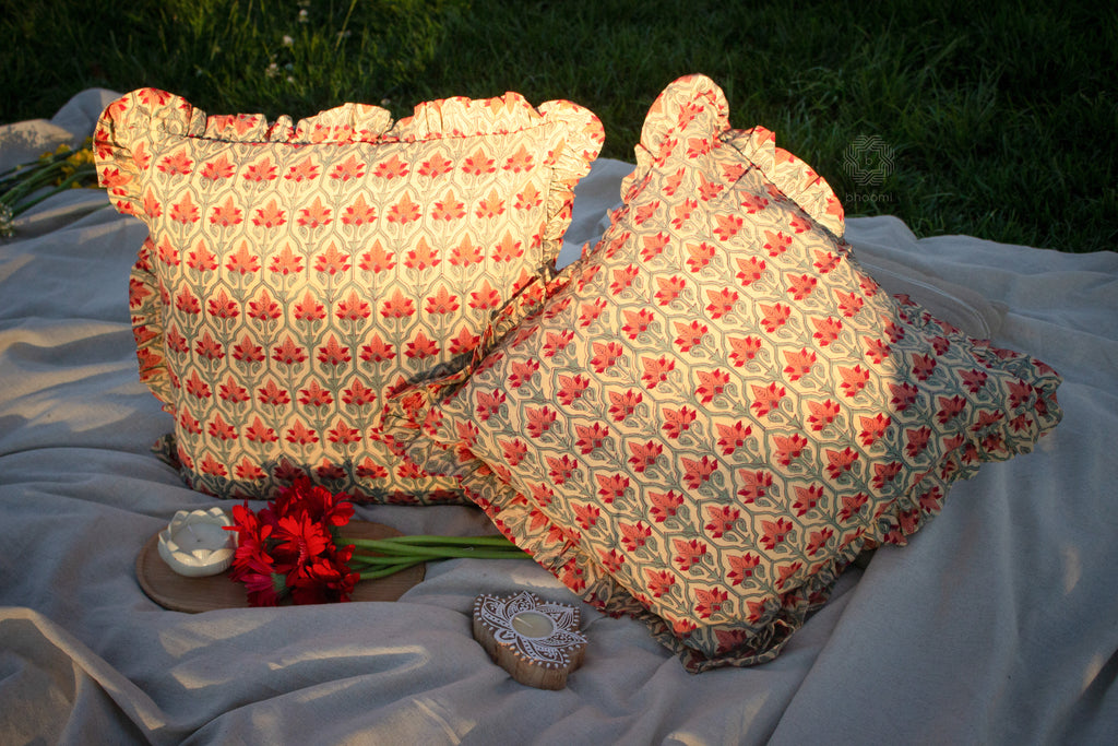 Marigold Trellis with Handcrafted Ruffle Edge